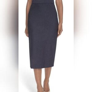 Tommy Hilfiger Navy Pinstripe Pencil Skirt